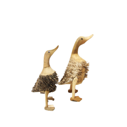 Kaczka włochata z drewna tekowego 30cm